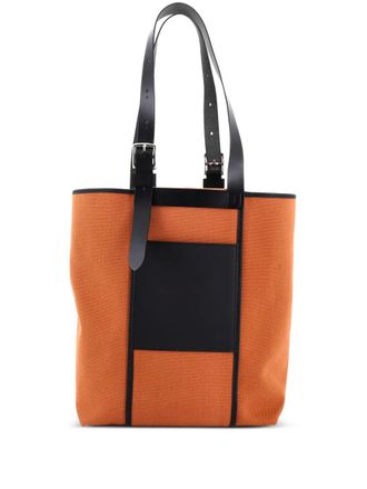 Herm&egrave;s Etriviere Pocket Toile and Leather 27 tote bag - Brown