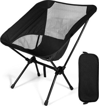 OEM Silla Plegable De Camping - Silla Ligera - Para Relajarse Al Aire Libre - Capacidad De Carga De 110 Kg - 30x12x15 Cm - Negra
