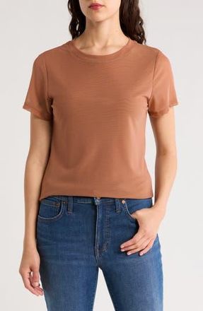 Sanctuary Ideal Mesh T-Shirt in Teak at Nordstrom Rack, Size Large