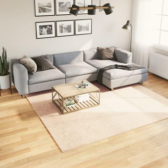 vidaXL Vidaxl - Alfombra De Pelo Corto Suave Lavable Huarte Beige 240x240 Cm