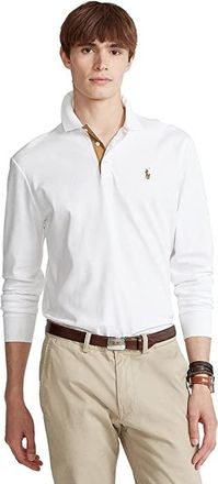 Polo Ralph Lauren Long Sleeve Polo Shirt Mens Clothing White : 2XL, Cotton
