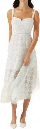 Astr Womens Tenna Lace Bustier Midi Dress In White