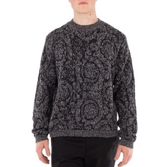 Versace Midnight Blue Stretch Wool Blend Sweater from