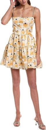 Agua Bendita Agua By Agua Bendita Bisuteria Linen & Silk-Blend Mini Dress