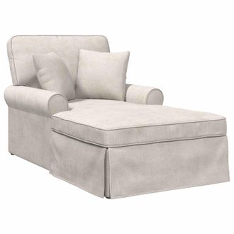 vidaXL Chaise Lounge Con Falda Con Coj&iacute;n Crema 157 X 91 X 91 Cm Ares Vidaxl