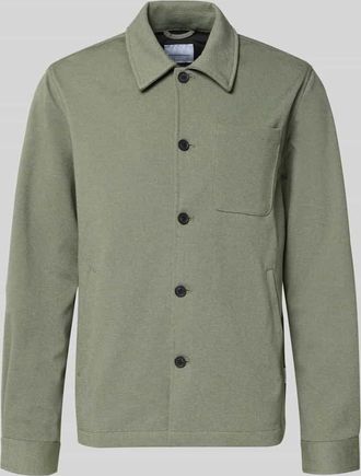 Lindbergh Lindbergh Relaxed Fit Hemdjacke mit Brusttasche in Oliv, Gr&ouml;&szlig;e XXXL