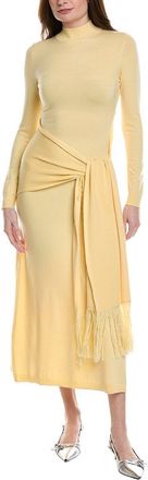 Lela Rose Wool-Blend Wrap Dress