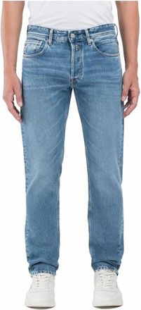 Replay Grover Straight-Fit Jeans - Heren - Jeans - Blauw - Maat: W32 Katoen