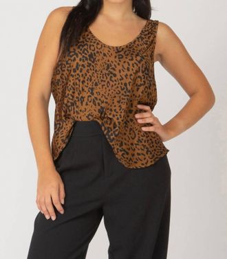 Dex Clothing Scoop Neck Tank In Brown