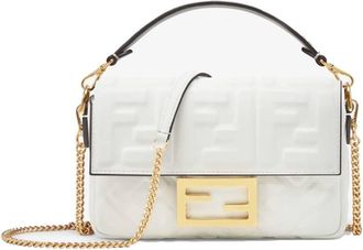 Fendi Baguette Mini FF Motif Nappa Leather Bag