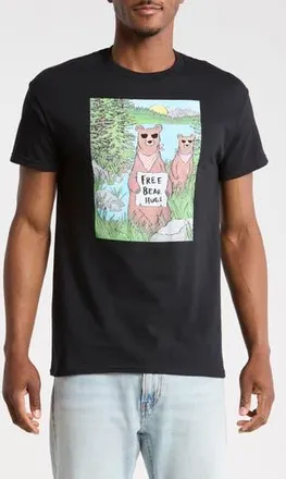 Riot Society Free Bear Hugs Graphic T-sHIRT in Black at Nordstrom Rack, Size Xx-Large