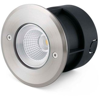 Faro Barcelona Suria Empotrable De Suelo Inoxidable Satinado Y Negro Mate 70592n