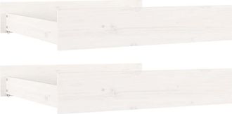 vidaXL Cajones De Cama 2 Unidades Madera Maciza De Pino Blanco Vidaxl