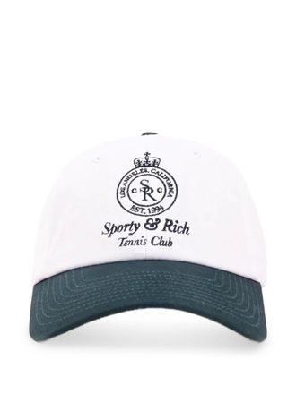 Sporty & Rich logo-embroidery hat - White