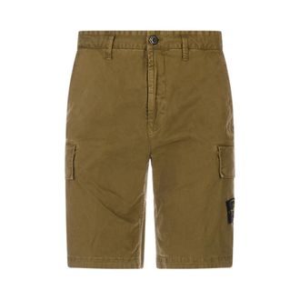 Stone Island Casual Shorts, male, Green, Size: W36 Bermuda Slim