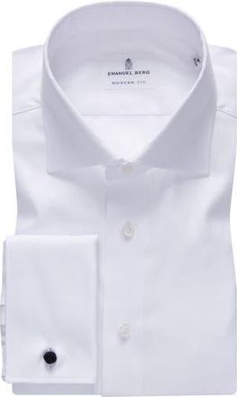 Emanuel Berg Cotton Dress Shirt in White Stripe at Nordstrom Rack, Size Small