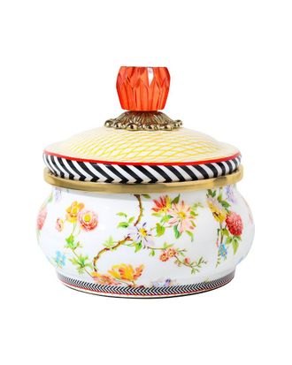 Tiramisu Floral Garden Decorative Storage Pot With Lid