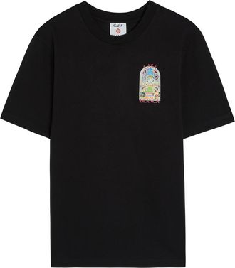 Casablanca Casablanca Landscape Printed Cotton T-shirt - Black - XL