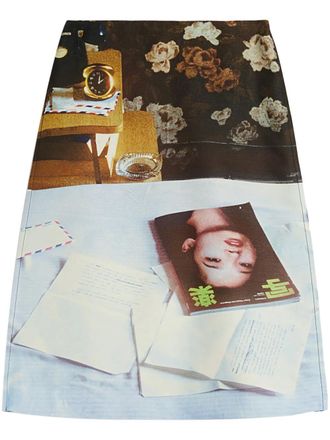 Jil Sander printed midi skirt - Yellow