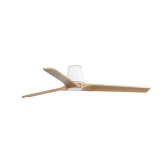 Netlighting Heypine Large 3 Blade Ceiling Fan Matt White Pine in Brown