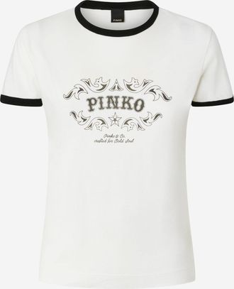 Pinko Pinko Baumwoll-T-Shirt mit Logo-Print