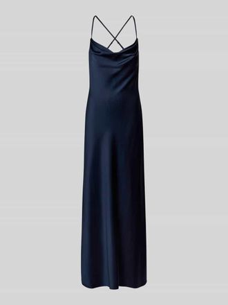 Vera Mont Abendkleid mit Wasserfall-Ausschnitt in Marine, Gr&ouml;&szlig;e 40