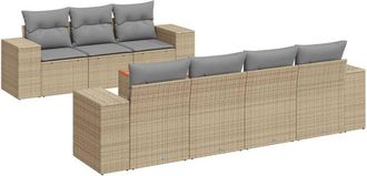 vidaXL Vidaxl - Juego De Sof&aacute;s De Jard&iacute;n Con Cojines Beige 8 Pzas Rat&aacute;n Pe