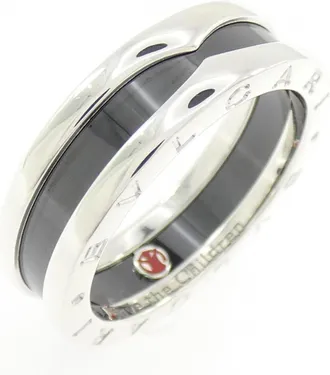 Bulgari Ceramic Silver 925 Band Ring (Pre-Owned)