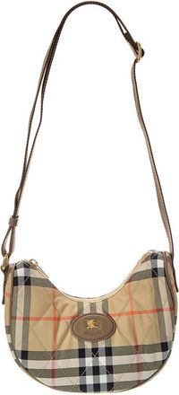 Burberry Horseshoe Check Quilted Canvas Hobo Bag