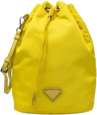 Prada Pre-owned Nylon Pouch - Pre-owned - Mujer - Amarillo - ONE SIZE