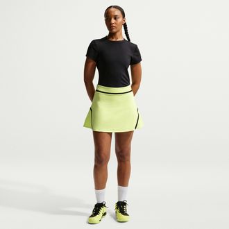 Nike Womens Court Advantage Dri-FIT High-Waisted Tennis Skirt in Yellow | II3624-736