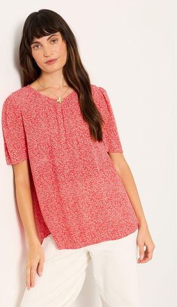 Fat Face FatFace Regular Blouse in Red Coral Texture