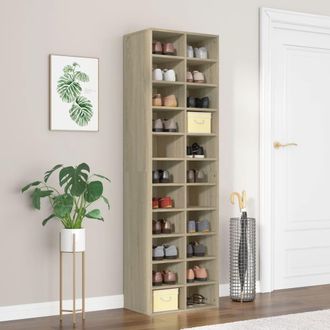 vidaXL Vidaxl - Mueble Zapatero De Madera Contrachapada Color Roble 54x34x183cm
