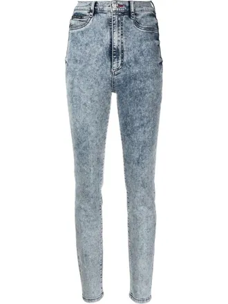 Philipp Plein Super High-Waist skinny jeans - women - Cotton/Cotton/Polyester/Polyester/Spandex/Elastane - 28 - Blue