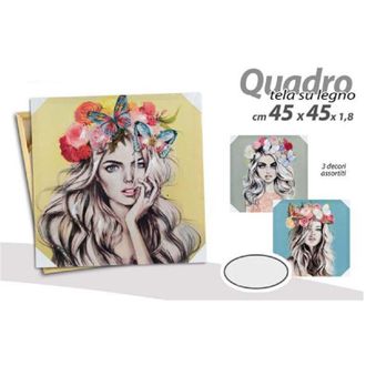Trade Shop Trade Shop - Quadro Quadretto Decorativo 45x45x1,8 Cm Tela Su Legno Deluxe Decori Ass 831751