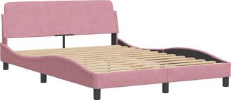 vidaXL Vidaxl - Cama Con Cabecero Sin Colch&oacute;n Terciopelo Rosa 120x200 Cm