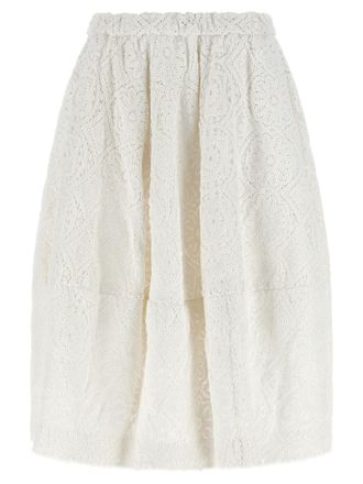 Comme Des Gar&ccedil;ons White Cotton Midi Womens Skirt