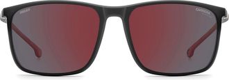 Carrera Carduc 071/S 59mm Polarized Rectangular Sunglasses in Matte Black/redsp Pz Hcar at Nordstrom