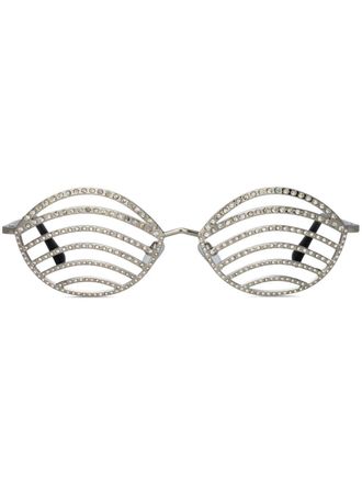 Linda Farrow Party Goddess cat-eye frame sunglasses - women - Titanium - One Size - Silver