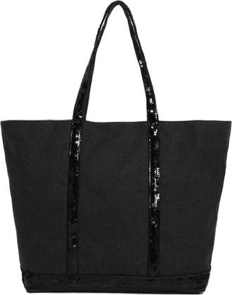 Generic Vintage Fashion Canvas Sequin Tote Bag Large Capacity Shoulder Bag Versatile Commuting Handbag for Women Gifts