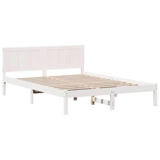 Berkfield Home White Bed Frame White Solid Pine wood 140 x 200 cm Bed Frame