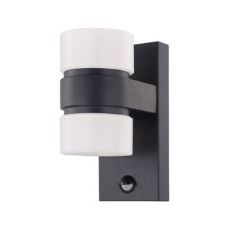 Loops IP44 Outdoor Wall Light & PIR Sensor Anthracite Aluminium 6W Built in LED