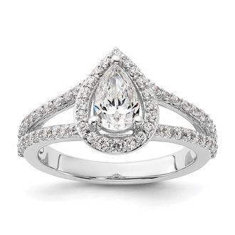 Diamond2Deal 14k White Gold Lab Grown Diamond Wedding Band Ring 0.6Ct Clarity- VS Color- G-H