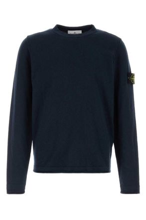 Stone Island Navy Blue Logo Sweaters