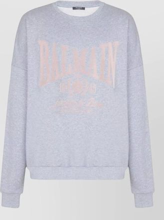 Balmain crew neck long sleeve nylon silk sweater