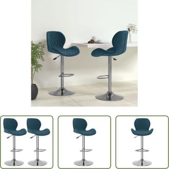 vidaXL vidaXL Sgabello da bar regolabile - Sgabelli da Bar 2 pz Blu in Velluto