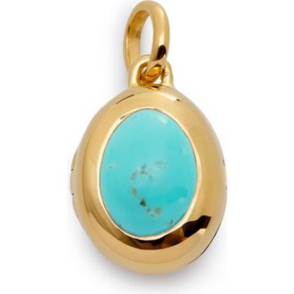 Monica Vinader Birthstone Locket Pendant in 18Ct Gold Vermeil /Turquoise at Nordstrom
