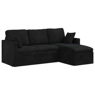 vidaXL Sof&aacute; Negro 198 X 134 X 80 Cm Terciopelo Vidaxl