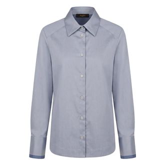 Moorer Cotton Long-Sleeve Shirt - female - Moorer - Shirts - Blue - 2XS - Blouses & Shirts