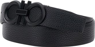 Ferragamo Mens Belt With Gancini Buckle Black Leather